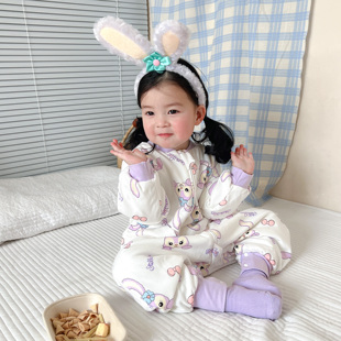 2024新宝宝睡袋衣分腿婴儿童秋冬季夹棉拆袖防踢被春夏款四季通用