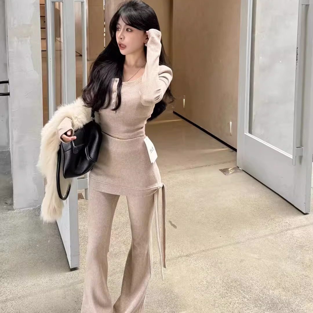 ALA针织套装2525冬季新款百搭高腰显瘦加绒磨毛u领打底衫高腰长裤,女装/女士精品,时尚套装,淘宝优惠券,粉丝福利购,淘宝优惠卷