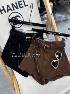 辣妹短裤 ADD韩版 纯色阔腿裤 高腰显瘦复古水洗牛仔裤 早秋新款 韩版