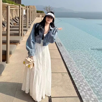 度假风百搭宽松设计感牛仔外套女