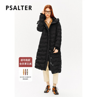 PSALTER诗篇鹅绒服户外机能发热涂层长款 连帽羽绒服冬款