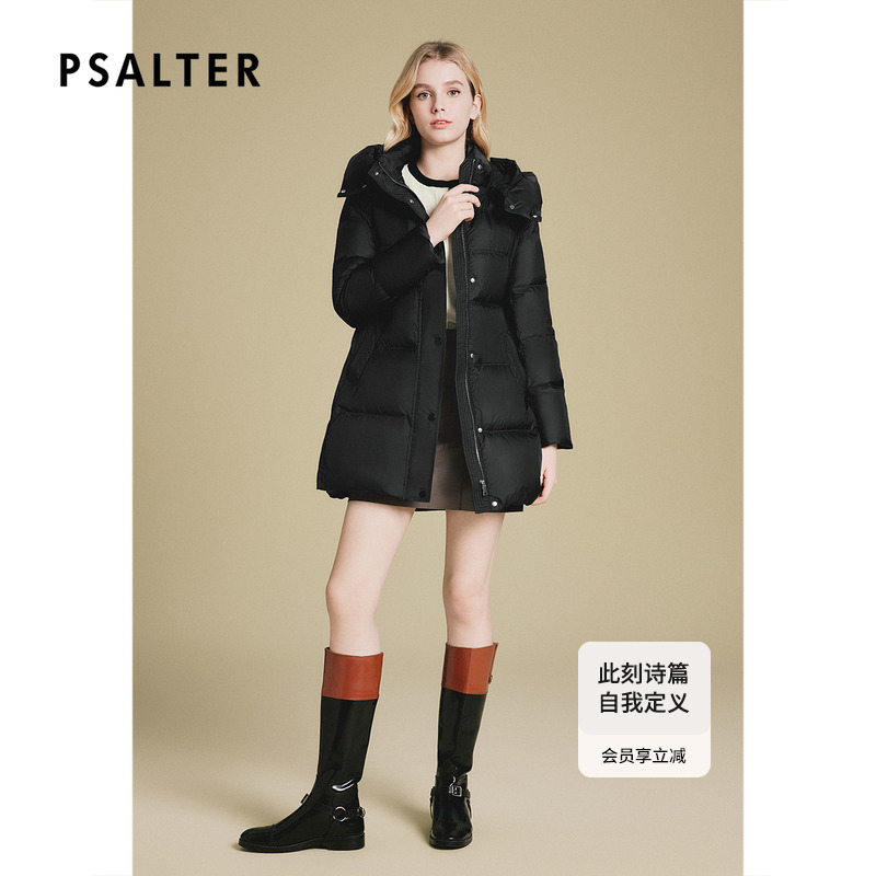 诗篇专选大绒朵白鸭绒填充收腰防泼水面包轻柔羽绒服冬款