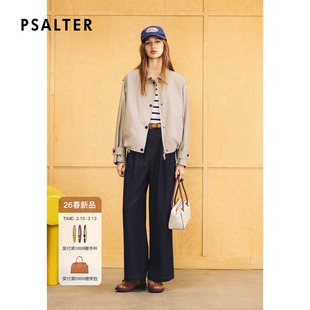 诗篇专选翻领双口袋拉链设计下摆抽绳夹克外套女2026春季新款