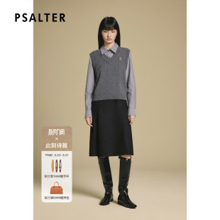 PSALTER诗篇复古学院风两件套羊毛修身 连衣裙2025冬款