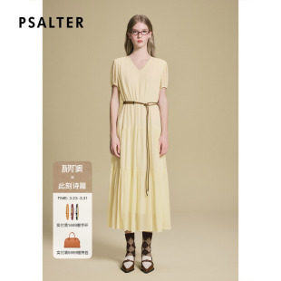 诗篇专选波西米亚度假收腰真丝连衣裙2025夏款 真丝