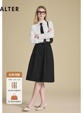 PSALTER诗篇100%醋酸白色宽松领带百搭学院风衬衫女2025夏款