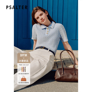 新款 PSALTER诗篇气质修身 2026夏季 Polo针织衫 直筒短袖