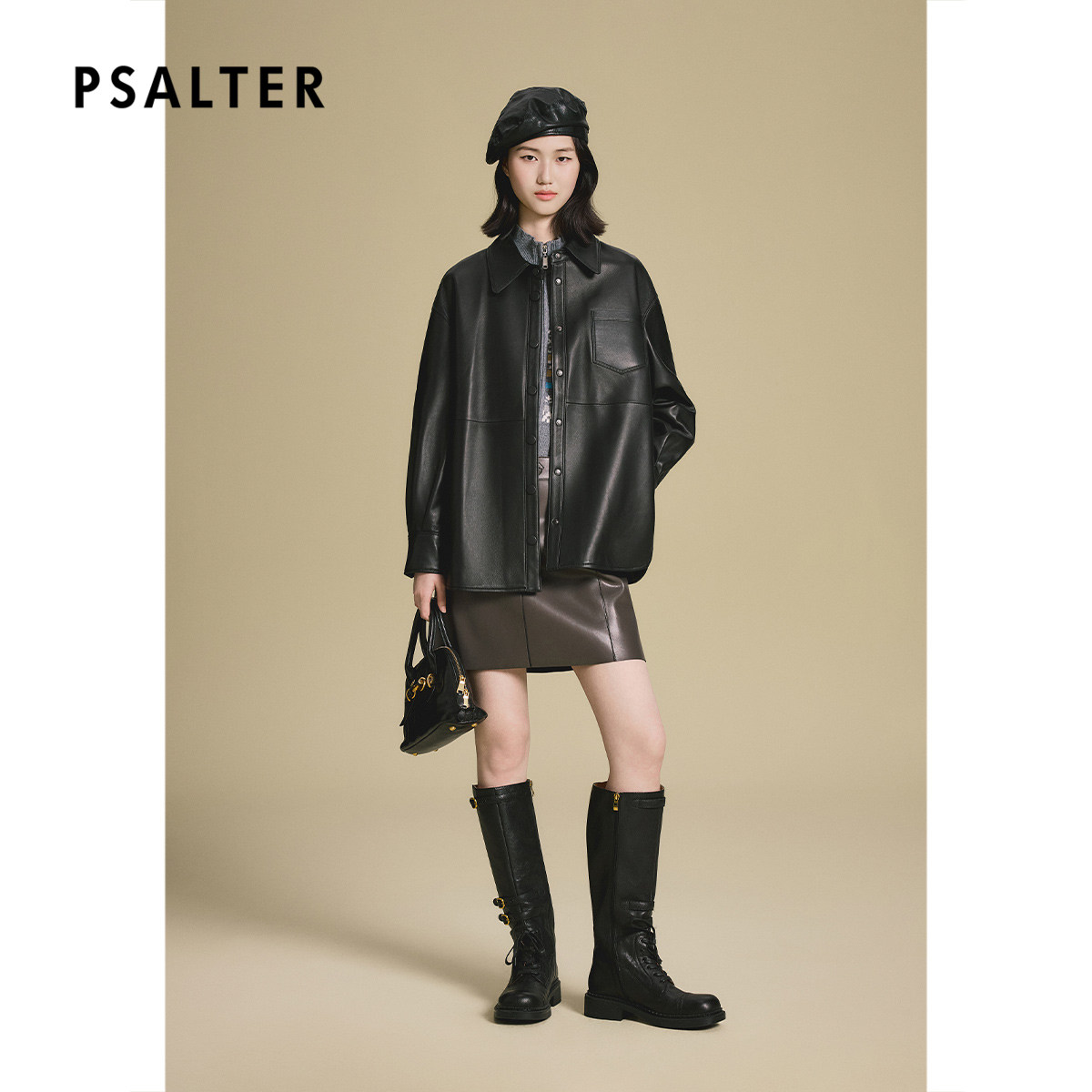 【百搭单皮】专选百搭休闲宽松显瘦真皮皮衣衬衫式外套