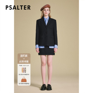 PSALTER诗篇学院风廓形假两件撞色拼接休闲西装 外套2025春款