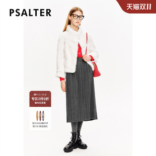 水貂毛外套皮草冬季 PSALTER诗篇简约立领短款 款 白貂皮