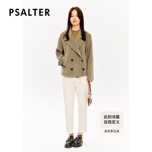 PSALTER诗篇牦牛绒羊毛落肩大翻领O型复古休闲毛呢外套冬款