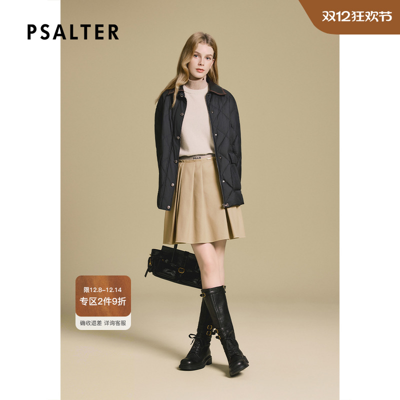 PSALTER诗篇复古鹅绒皮领拼接宽松休闲羽绒服女2025冬季新款