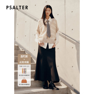 PSALTER诗篇美丽诺羊毛立体剪裁鱼尾型西装 半裙2025冬款