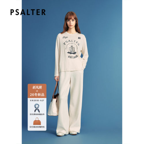 PSALTER诗篇美丽诺羊毛徽章式印花美式学院风针织衫2026冬季新款