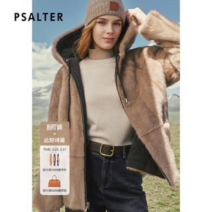 PSALTER诗篇正反两穿大衣水貂皮草派克服2025冬款