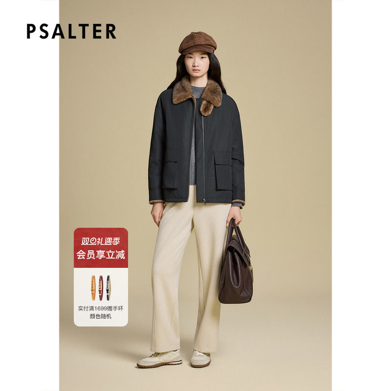 诗篇专选工装风水貂毛领短款羽绒派克服2025冬季新款