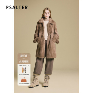PSALTER诗篇保暖奢华直排工艺真皮水貂皮草外套2025冬季 款