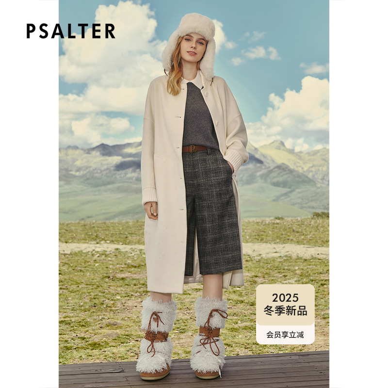 PSALTER诗篇简约廓形羊绒羊毛混纺单面呢大衣外套2025冬季新款