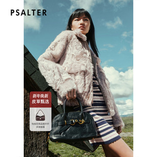 新款 PSALTER诗篇浅驼色立领羊毛皮箱型短款 皮草外套2025冬季