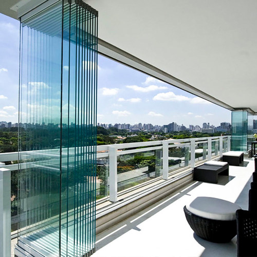 阳台封窗全景折叠窗铝合金落地窗隔音玻璃窗户断桥系统门窗封阳台