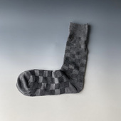 复古暗格纹男袜时尚 外贸 时尚 简约中筒袜商务袜春秋舒适绅士袜