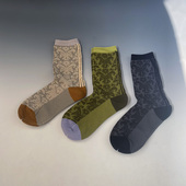 外贸 立体剪影女袜复古时尚 小众潮袜高级感轻奢中筒袜