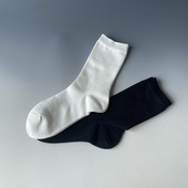 外贸 纯色长绒棉女袜简约百搭中筒袜舒适吸汗小腿袜简约百搭