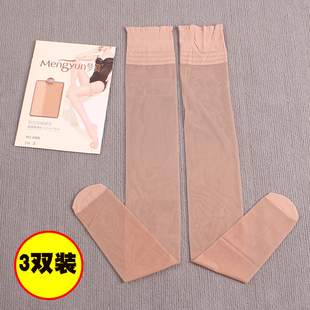 3双梦韵丝袜女夏季薄款防勾丝长筒袜黑丝性感美腿高筒大腿袜4006