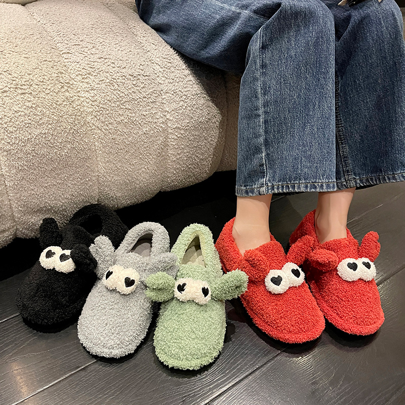 2025新款棉拖鞋女可爱室内居家毛绒包跟月子鞋情侣保暖棉鞋男冬季