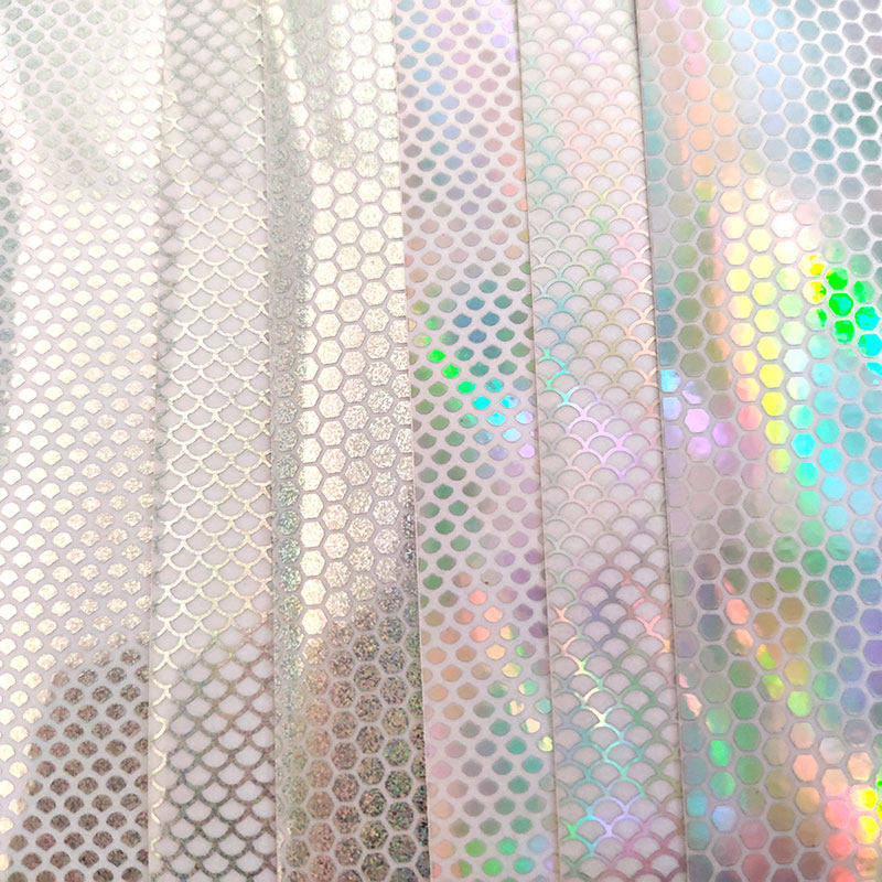 鱼鳞纹飞蝇钓路亚饵亮片铁板装饰彩虹镭射闪光贴纸绑制材料不干贴