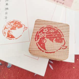 DOING手工原创南京十二生肖剪影品梅花一笔笺橡皮章手工雕刻印章