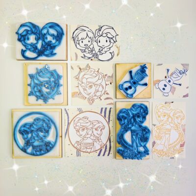 【DOING手工】冰雪奇缘艾莎安娜雪宝橡皮章手账帐可爱一物一拍