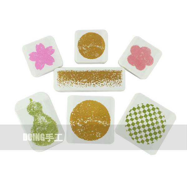 KODOMO NO KAO童颜迷你EVA泡沫棉手柄印章花饰底纹梅樱花葫芦方格