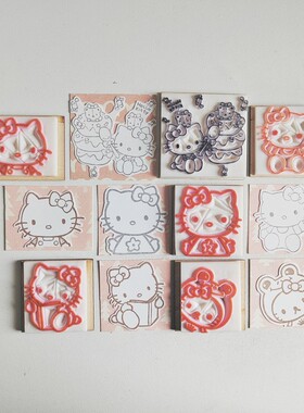 【DOING手工】橡皮章来图定制一些关于HELLO KITTY的印章可爱猫咪
