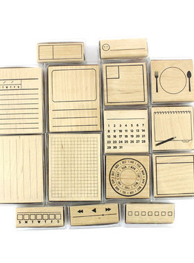 KODOMO NO KAO童颜成品木头印章手帐账专用月历计划备忘清单日程