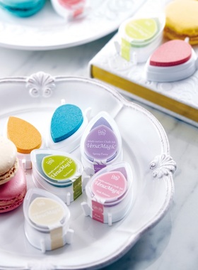 [GD多用水性颜料]月猫Tsukineko水滴魔术印台泥Versa Magic四联