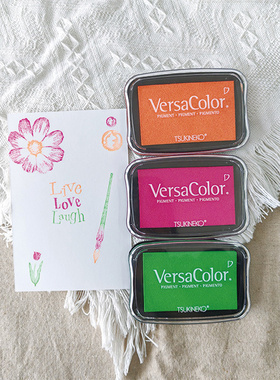 [水性颜料]月猫TSUKINEKO VERSACOLOR进口印台泥大号霓虹色粉橙绿