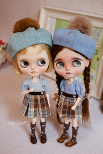 现货 blythe小布娃衣薄荷黑巧裙子套装