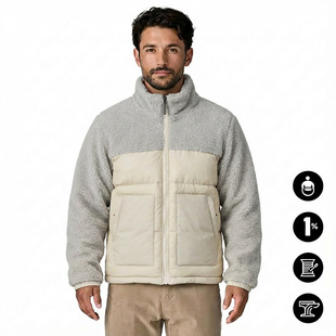 【户外鼻祖】巴塔平替立领羽绒男90%白鸭绒蓬松保暖摇粒绒外套男