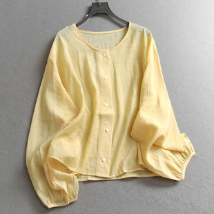 防晒外套女衬衫 纯色薄款 长袖 新款 C500 凉感透气圆领单排扣2025夏季