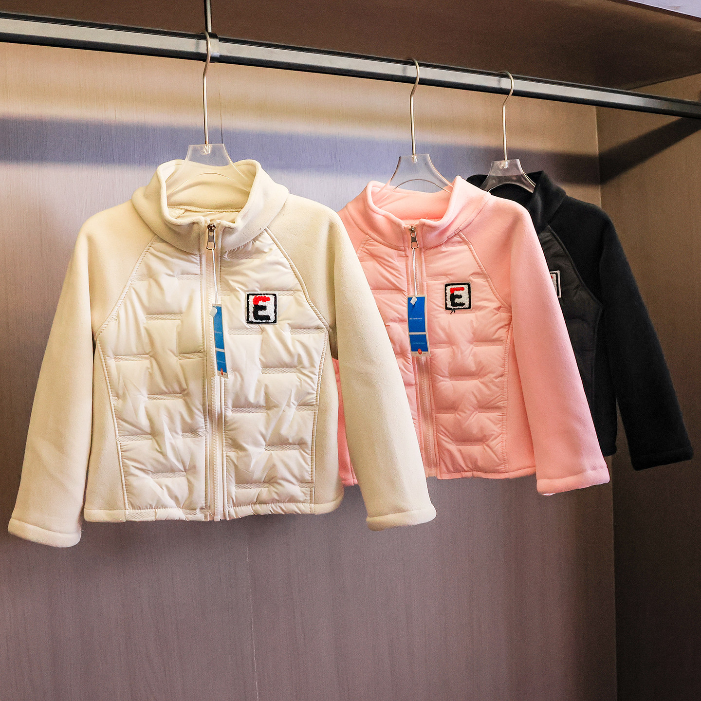 童装！秋冬奥粒绒拼接男宝女宝叠穿加厚外套长袖小孩棉袄棉服Q842,童装/婴儿装/亲子装,棉袄/棉服,淘宝优惠券,粉丝福利购,淘宝优惠卷