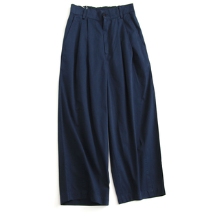 子M893 女裤 纯棉缩褶半松紧腰显瘦遮跨显腿长宽松阔腿裤 百搭休闲裤