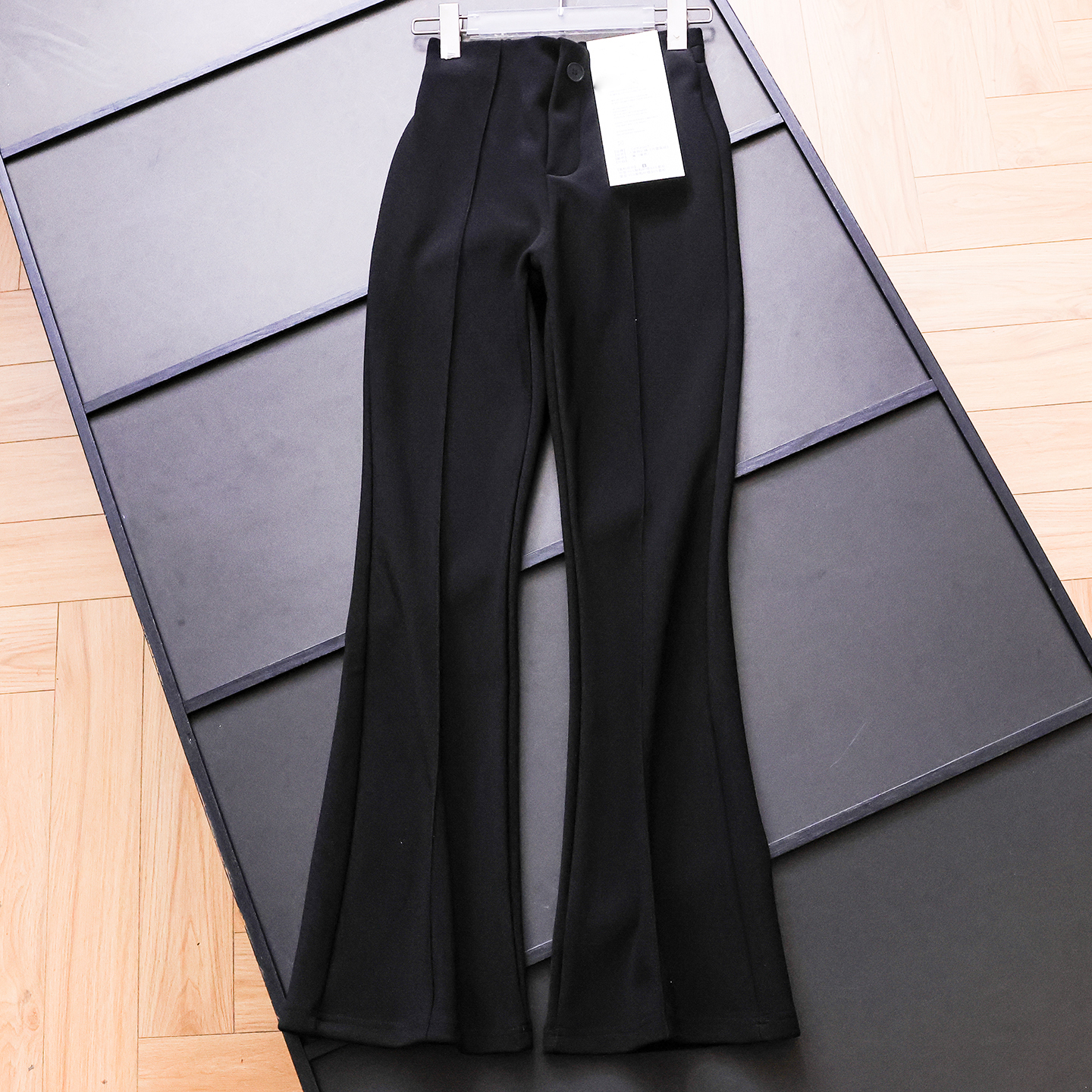 半松紧腰修身显腿长微喇裤休闲裤