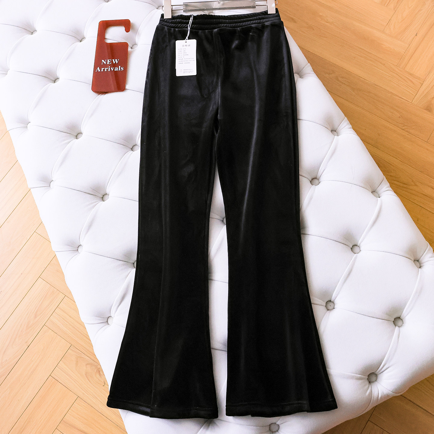 加绒加厚金丝绒松紧腰显瘦微喇裤垂感阔腿裤喇叭裤休闲裤女裤Q083,女装/女士精品,休闲裤,淘宝优惠券,粉丝福利购,淘宝优惠卷
