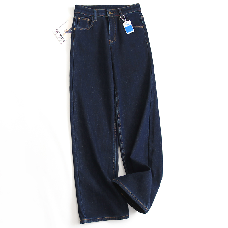 宽松直筒裤阔腿裤显腿长女牛仔裤