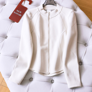 石墨烯收腰小蛮腰双拉链瑜伽修身 外套女Q250 立领保暖叠穿内搭长袖