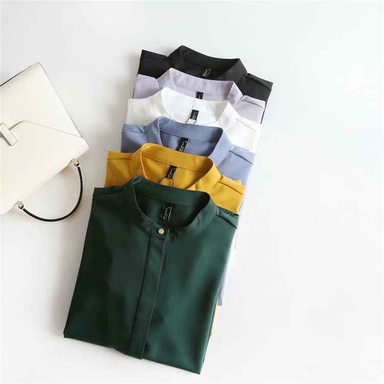 立领简约职场风新款直身剪裁上衣