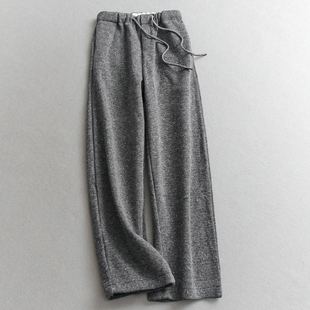休闲裤 加绒加厚重工亮片垂感糯米裤 女裤 百搭阔腿裤 Q748 宽松直筒裤