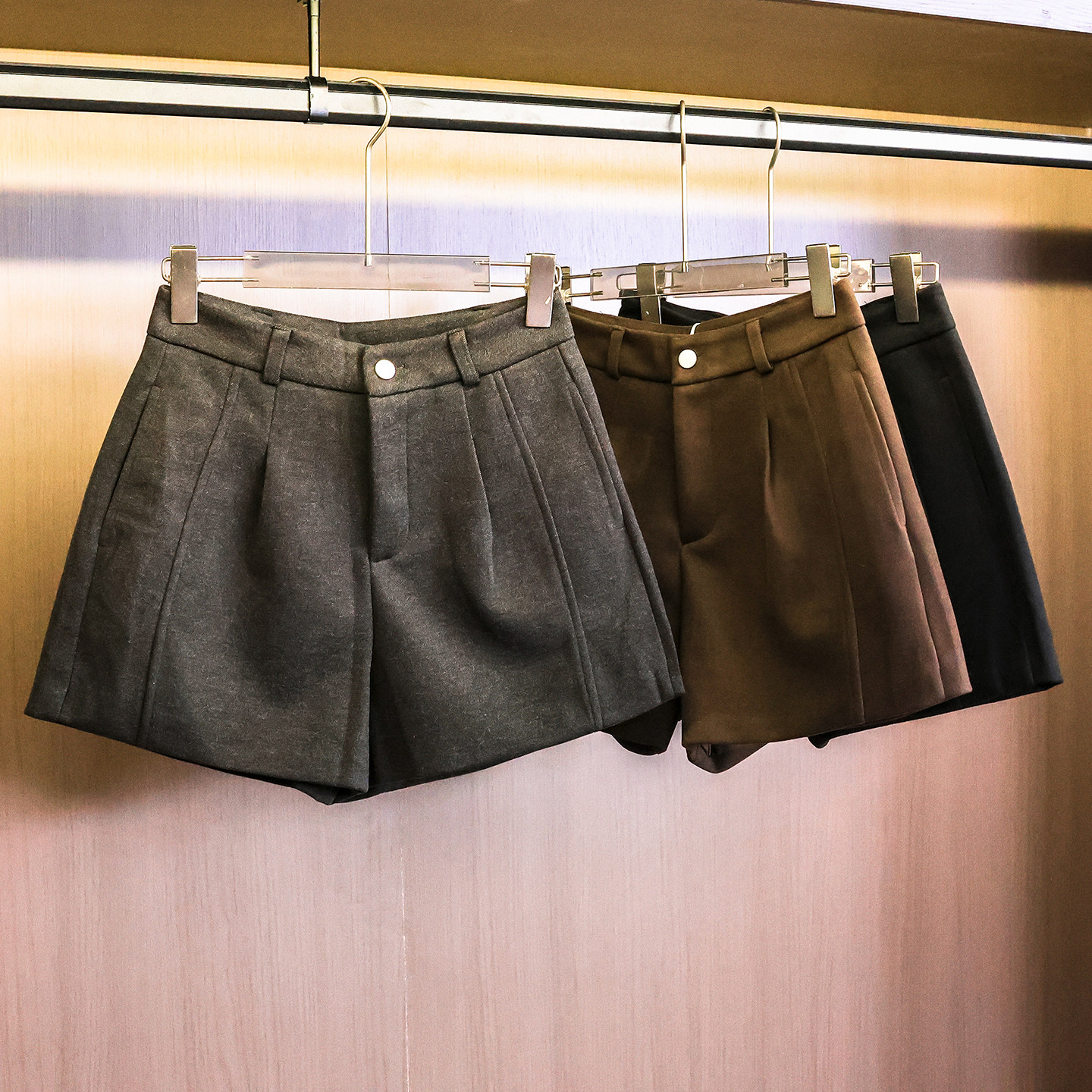 纯色高腰显瘦毛呢西装短裤宽松高腰a字阔腿裤外穿百搭靴裤女M172,女装/女士精品,休闲裤,淘宝优惠券,粉丝福利购,淘宝优惠卷