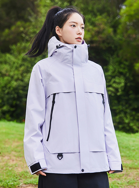 「情侣款」户外冲锋衣三合一可拆卸防风防水锁温登山服外套B055